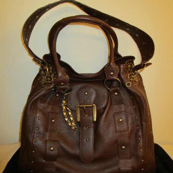 Betsey Johnson Large Brown Good Girl Hobo - Picture 1 of 15